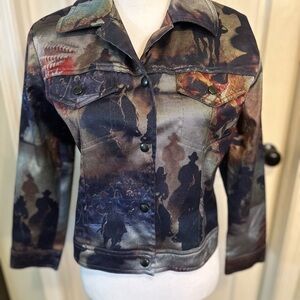 Equestrian Designs Santa Barbara Horse Rodeo Print  Jacket Beautiful‎ RARE!!😍